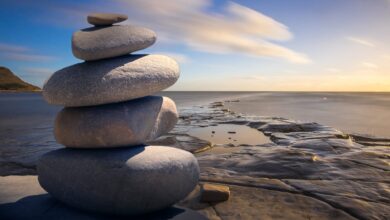 stacked of stones outdoors